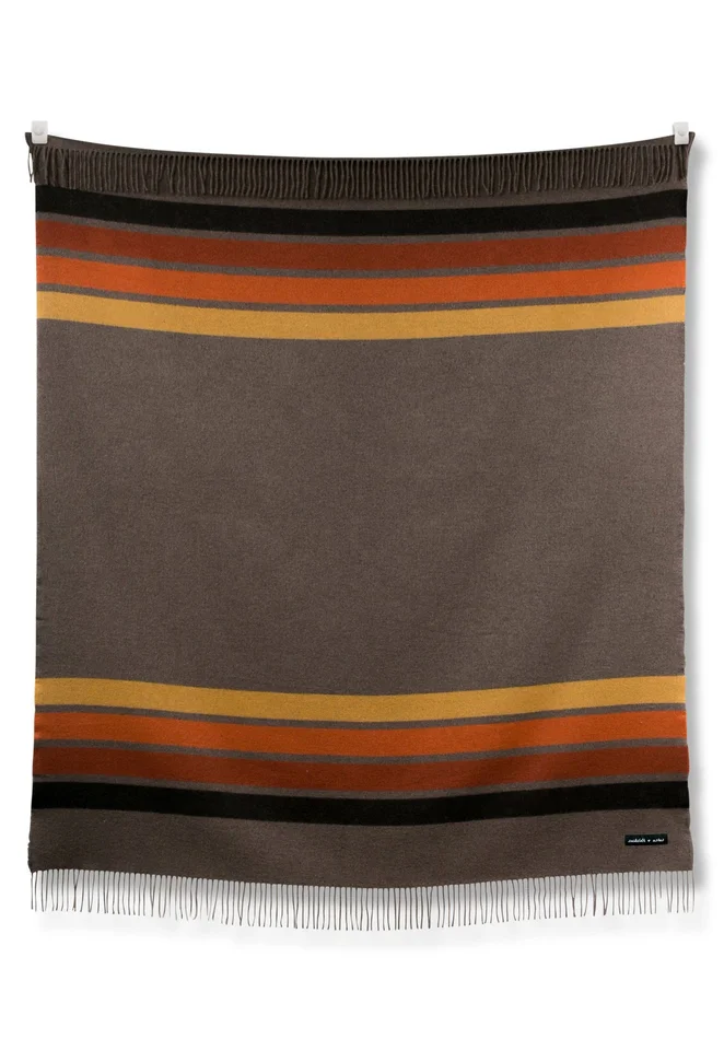 Throw Blanket – Camp Mountain Brown