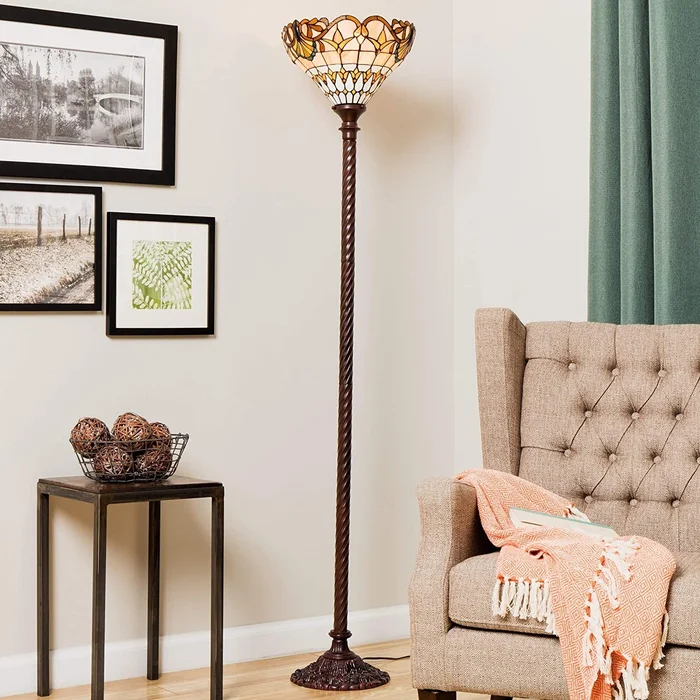 Tiffany-style Classic Jewel Torchiere