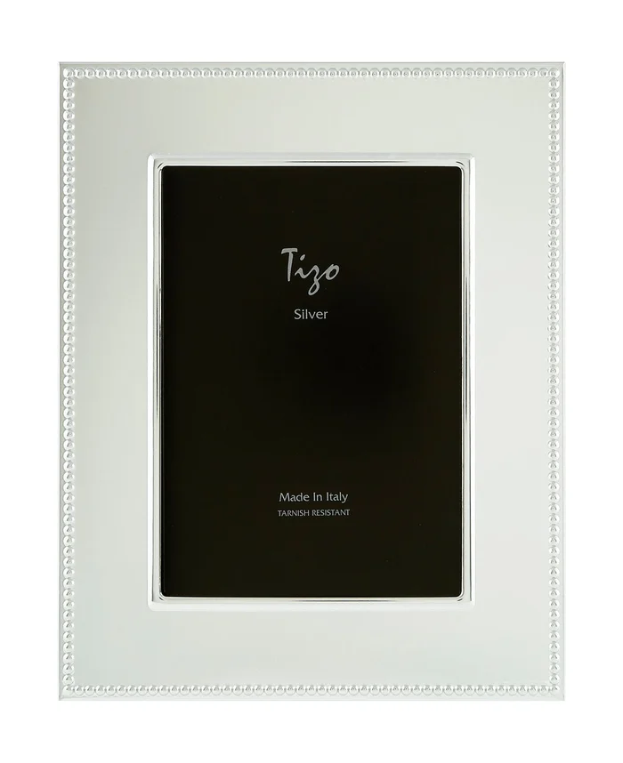 Tizo Design Beaded Wide Border Silverplate 5*7 Frame