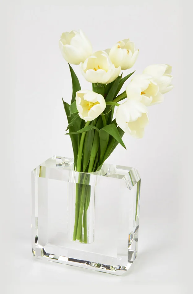 Tizo Design Crystal Hexagon Edge Medium Vase