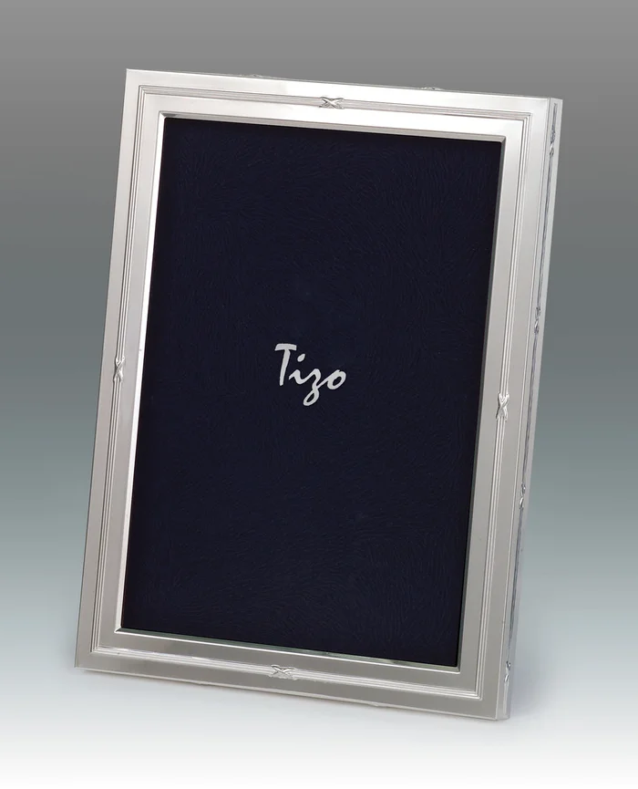 Tizo Design Mid Ribbon Border Silver Plate Frame, 4*6