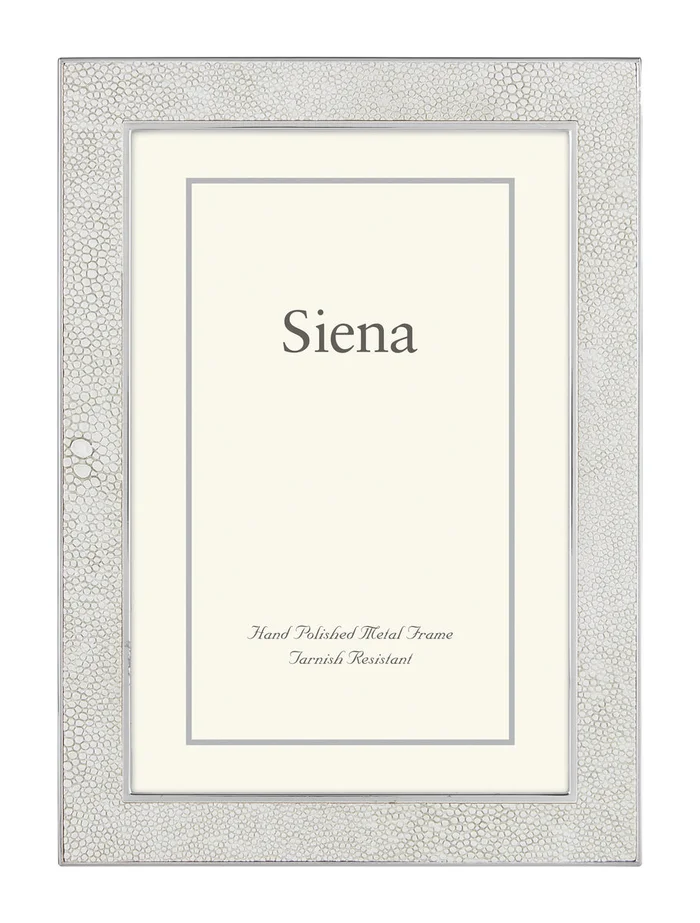 Tizo Design Siena Shagreen White With Silver Frame, 4*6