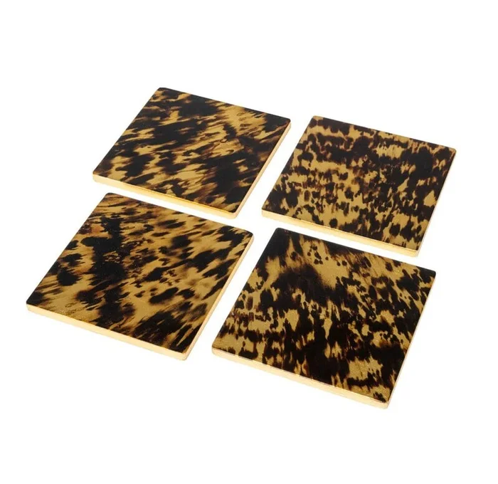 Tortoiseshell Set Of 4 Lacquer Coasters