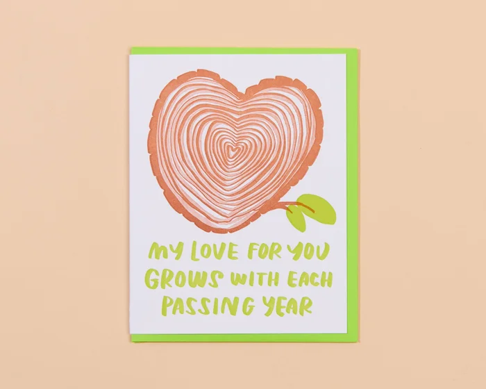 Tree Rings Letterpress Greeting Card Spring Easter