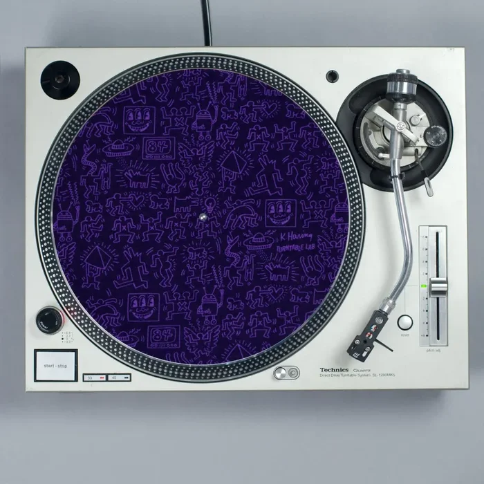 Turntable Lab: Keith Haring Pattern Record Mat – Purple