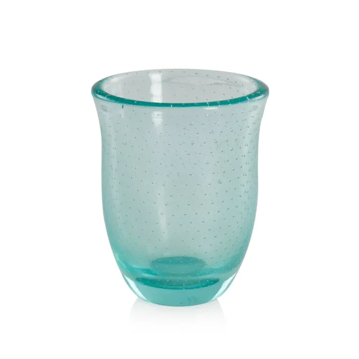 Turquoise Glass Bubble Vase