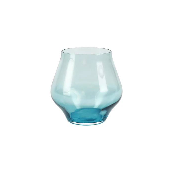Vietri Contessa Teal Stemless Wine Glass