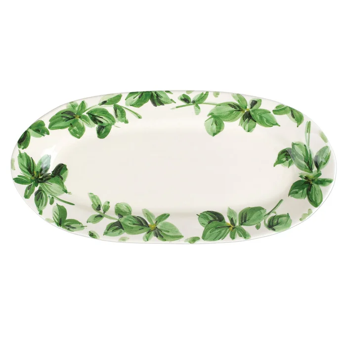 Vietri Erbe Basil Narrow Oval Platter