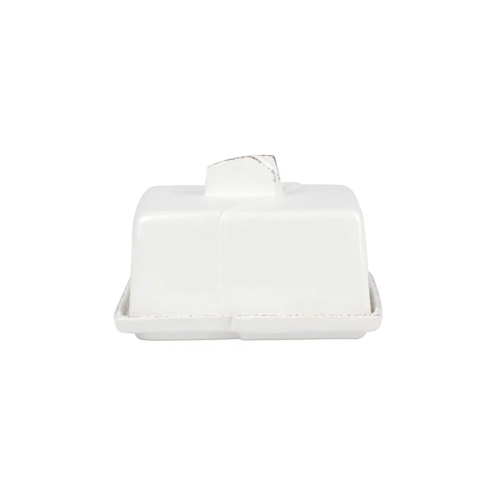 Vietri Lastra White Butter Dish