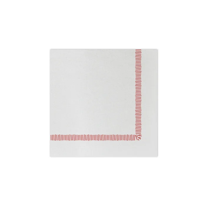 Vietri Papersoft Fringe Red Cocktail Napkin