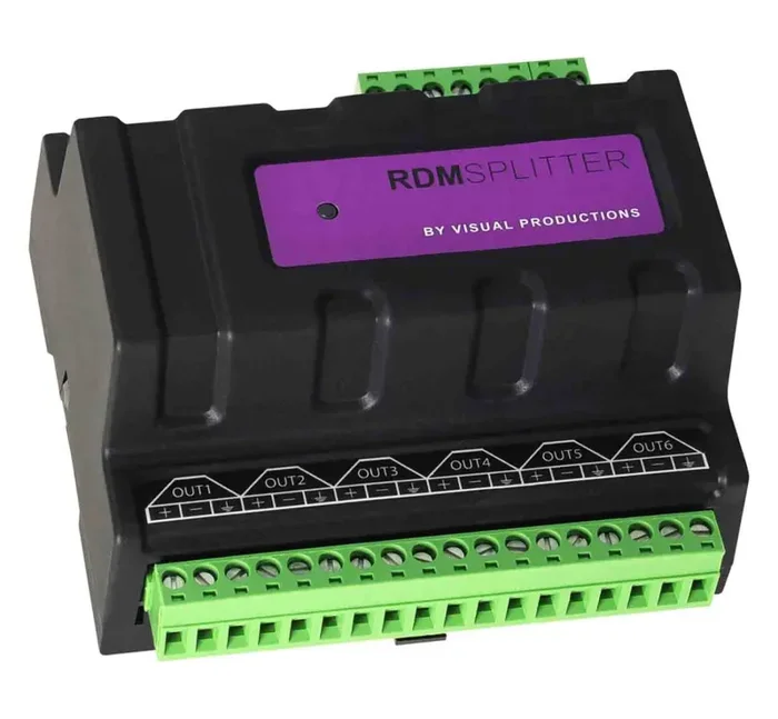 Visual Production RDM Splitter (T) Rail Mounted DMX+RDM Splitter/Booster
