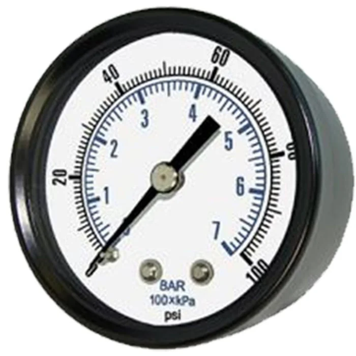 Water Pressure Gauge 160 PSI, 1/4″ MPT, 2.0″ Plastic Dial, Center Mount, SS Case