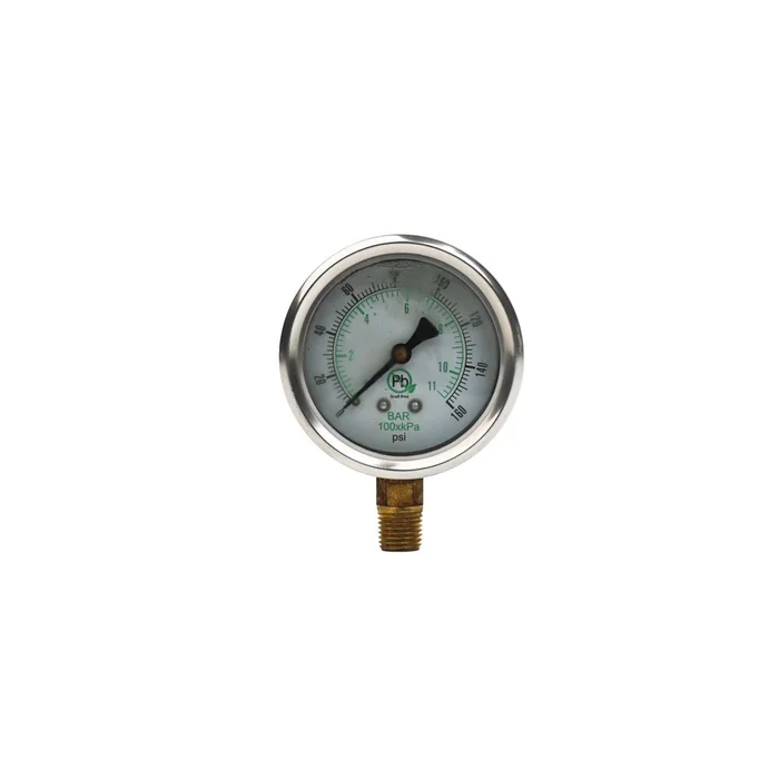 Water Pressure Gauge 160 PSI, 1/4″ MPT, 2.5″ Dial, Lower Back Mount, SS Case, ASME Certified