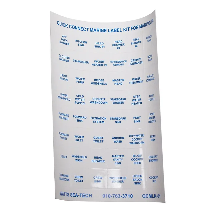 Watts AquaLock/SeaTech – Label Kit – Labels for Marine