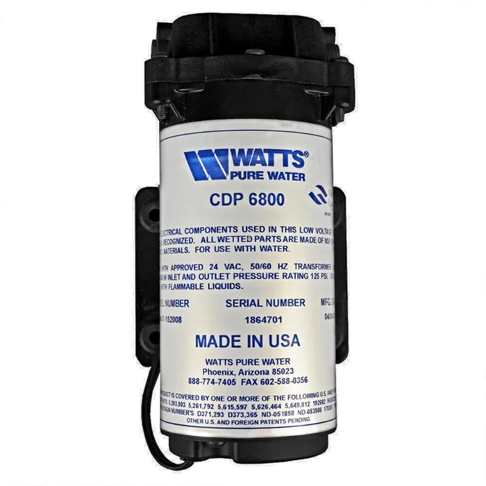 Watts CDP6800 RO Booster Pump for up to 50 GPD, 1/4″JG, 24 VAC