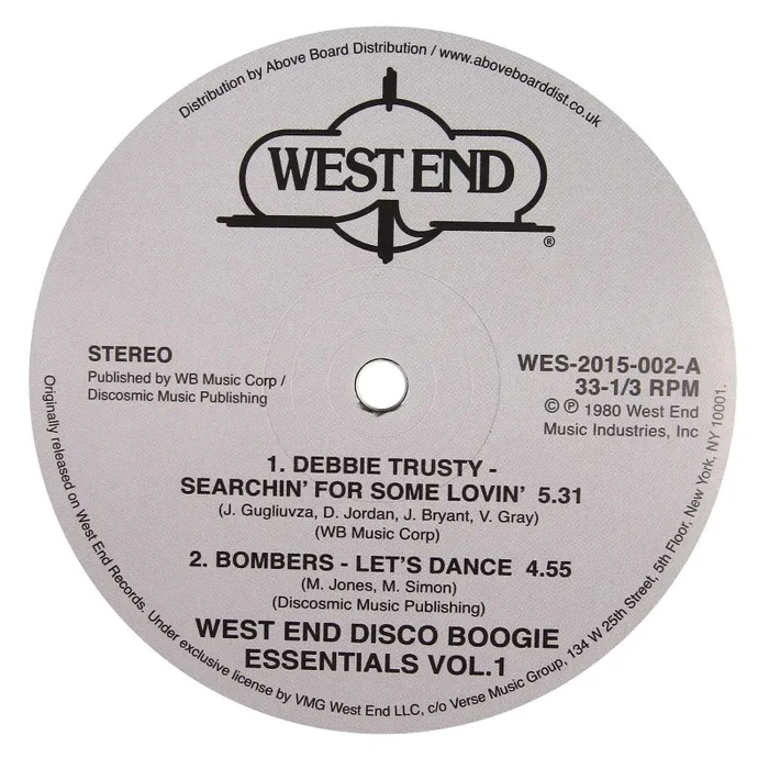 West End Records: Boogie Essentials Vol.1 (Bombers, Edna Holt) Vinyl 12″