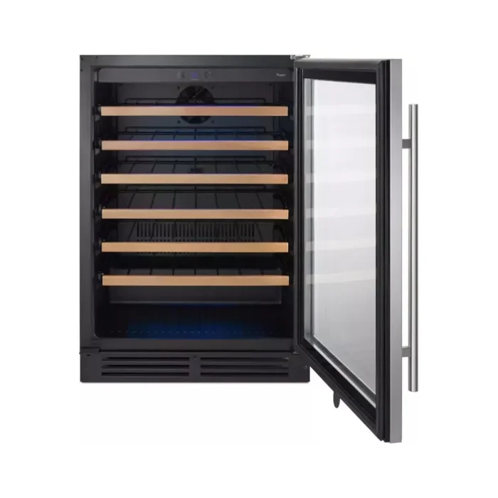 Whirlpool WUW35X24DS 24 Inch Under Counter Wine Center with 51-Bottle Capacity, 6 Shelves, Single Zone Temperature Storage and LED Interior Lighting - Image 2