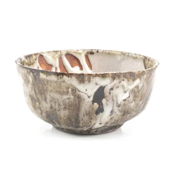White & Brown Drip Glaze Ceramic Bowl (A+D)