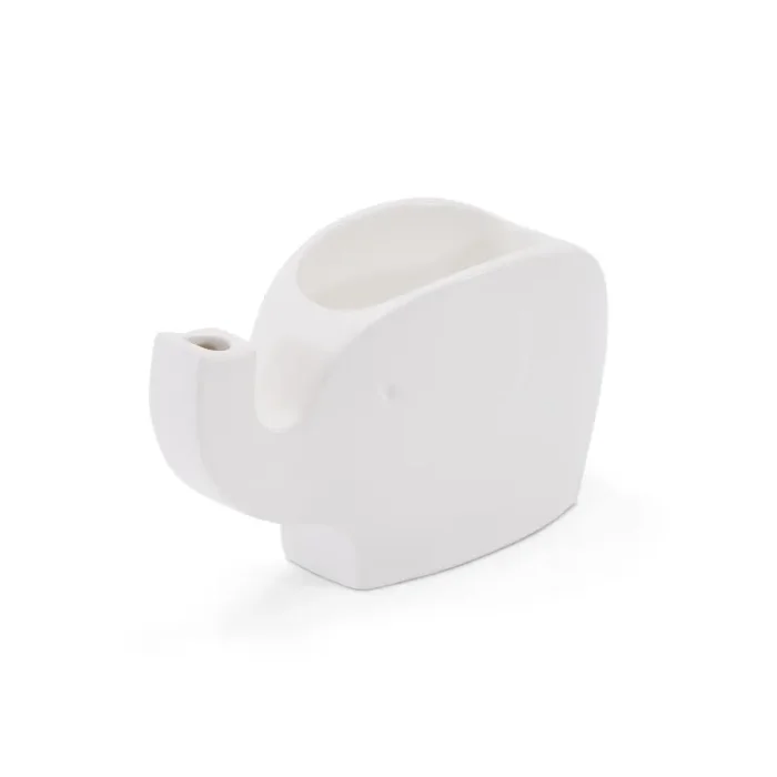 White Ceramic Elephant Pen and Notepad Holder (A+D) on Sale