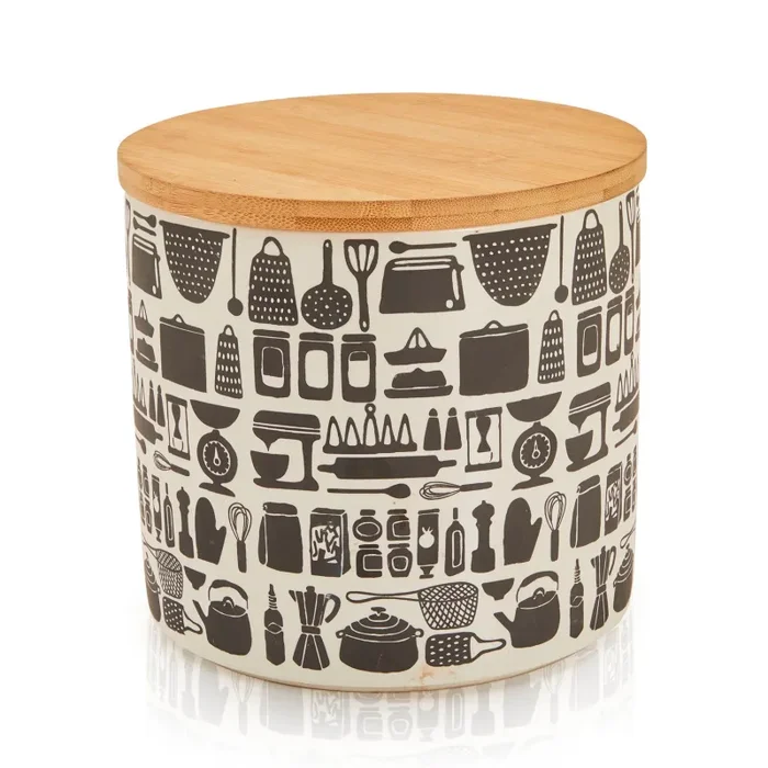 White Ceramic Kitchenware Jar (A+D) Online Hot Sale