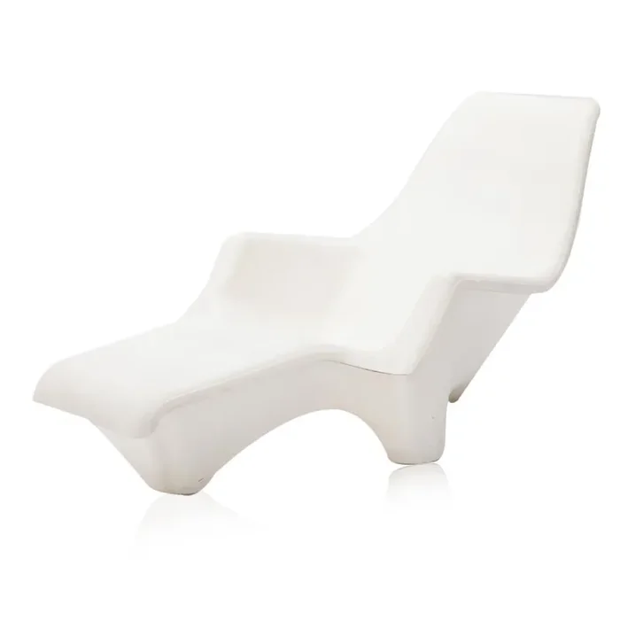White Fiberglass Outdoor Chaise Lounger