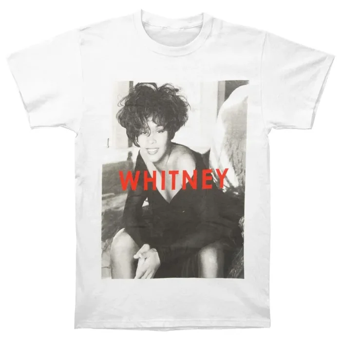 Whitney Houston: B&W Portrait Shirt – White