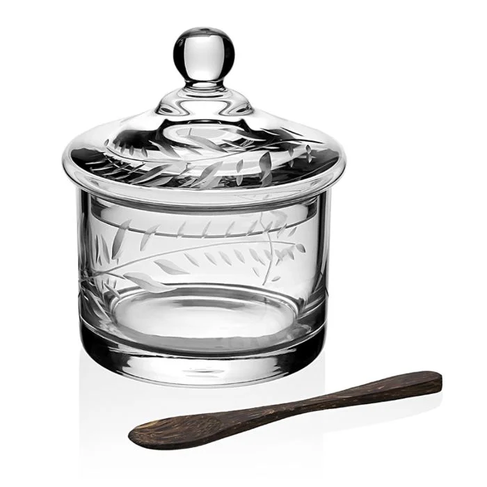 William Yeoward Country Jasmine Covered Honey Jar W/Spoon