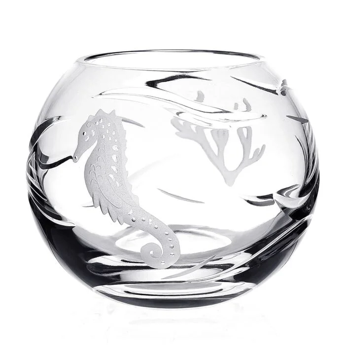 William Yeoward Crystal Persephone Seahorse Rose Bowl