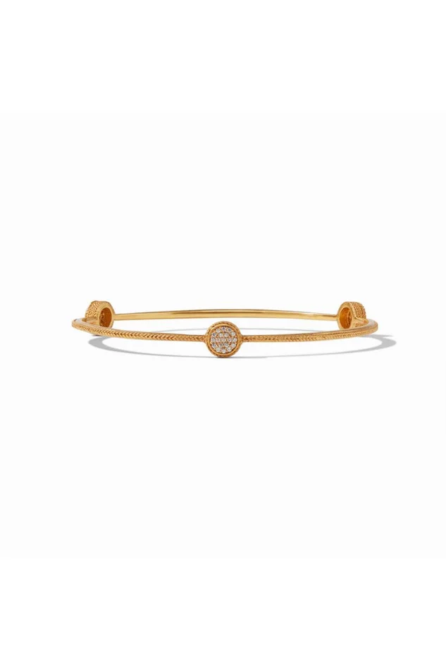 Windsor Pave Bangle Gold Pave Cubic Zirconia Small
