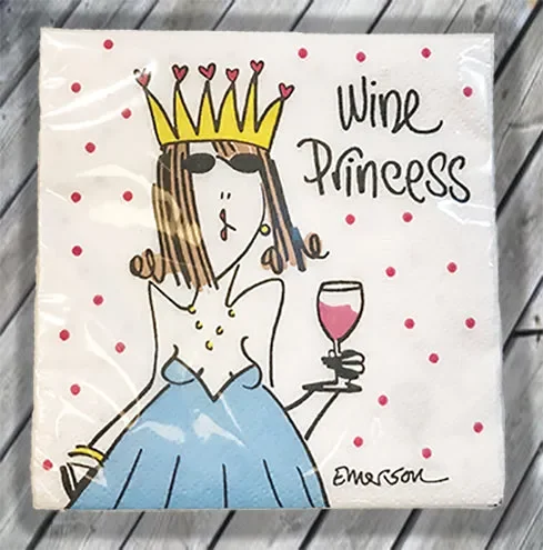 Wine Princess Cocktail Napkin Hot on Sale