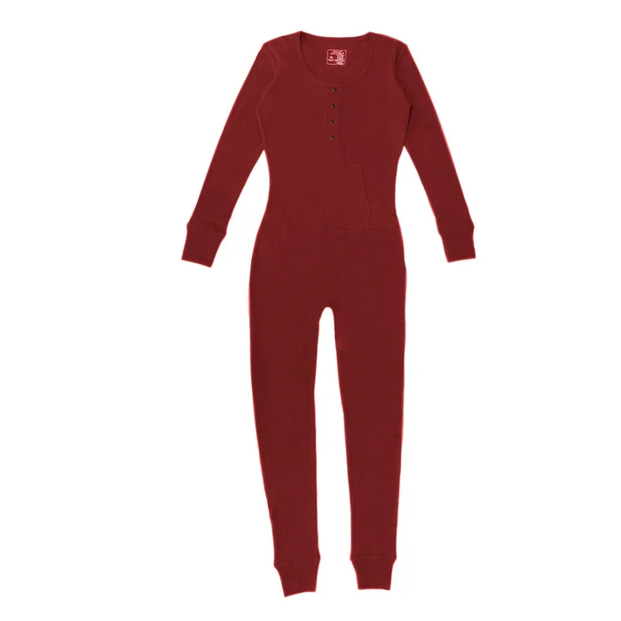 Women’s Onesie – Organic Thermal (Crimson)
