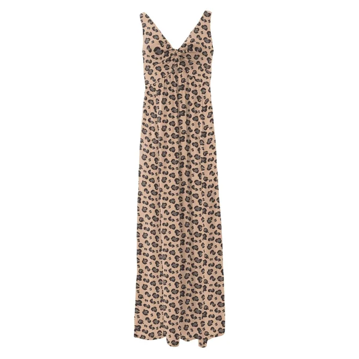 Women’s Simple Twist Nightgown – Suede Cheetah Print