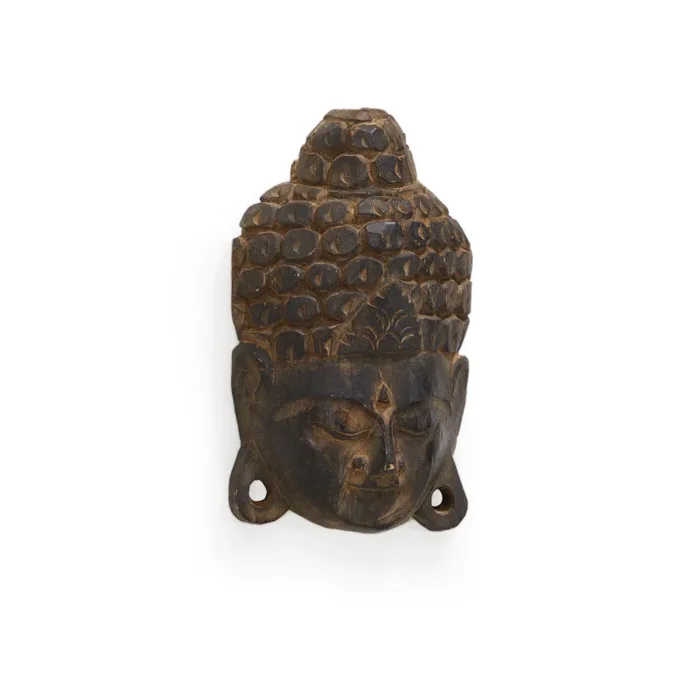 Wood Buddha Mask with Forehead Triangle (A+D)