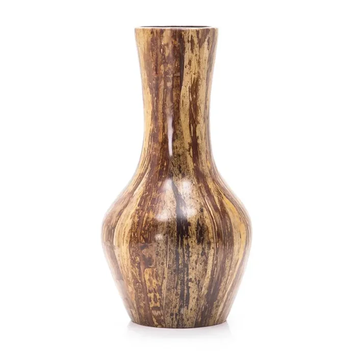 Wood Dark Fluted Vase (A+D)