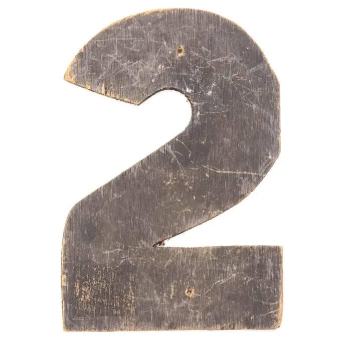 Wood Dark Number 2 Plaque (A+D) Fashion