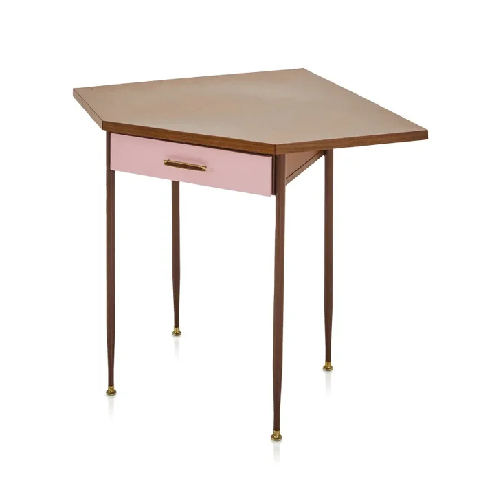 Wood Nightstand with Pink Drawer Online