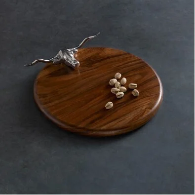 Wood Western Longhorn 12″ Round