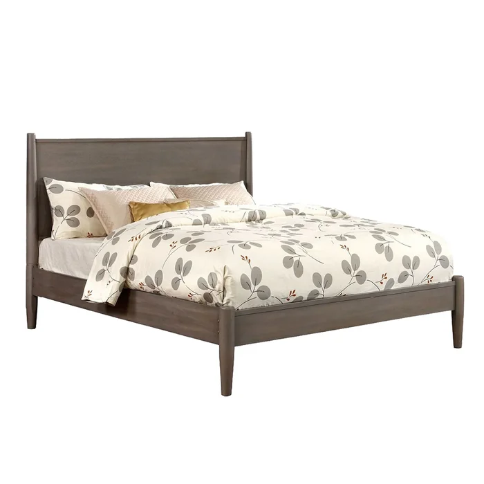 Wooden Platform Bed With Round Tapered Legs