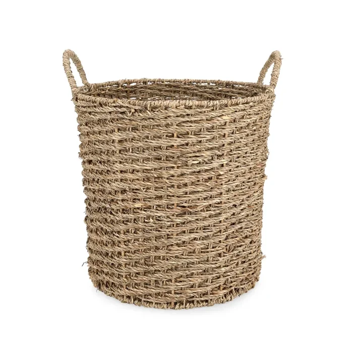 Woven Wicker Basket w/ Handles – Medium