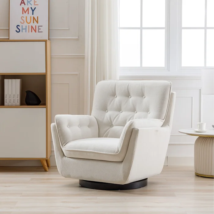 Wovenbyrd Modern Tufted Swivel Club Chair