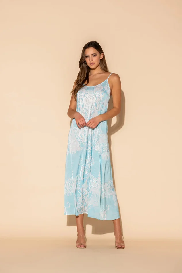 Wrap Up By Vp Aqua Romantique Long Chemise