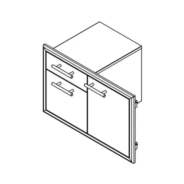 XO XOG36COMBO 36 Inch Single Roll Out Door and Drawer with Maximum Access Utility, 304 Stainless Steel Construction, Matching Pro Style Handles and Soft Close Doors - Image 2