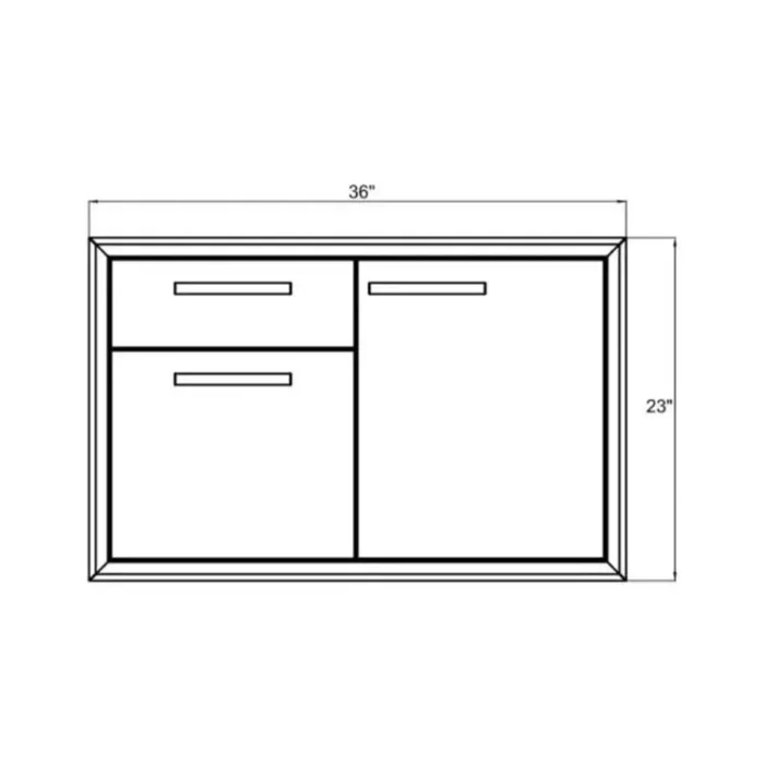 XO XOG36COMBO 36 Inch Single Roll Out Door and Drawer with Maximum Access Utility, 304 Stainless Steel Construction, Matching Pro Style Handles and Soft Close Doors - Image 3