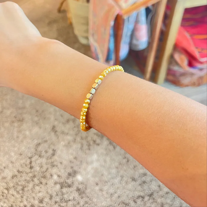 Yellow and Gold Sparkle Bracelet