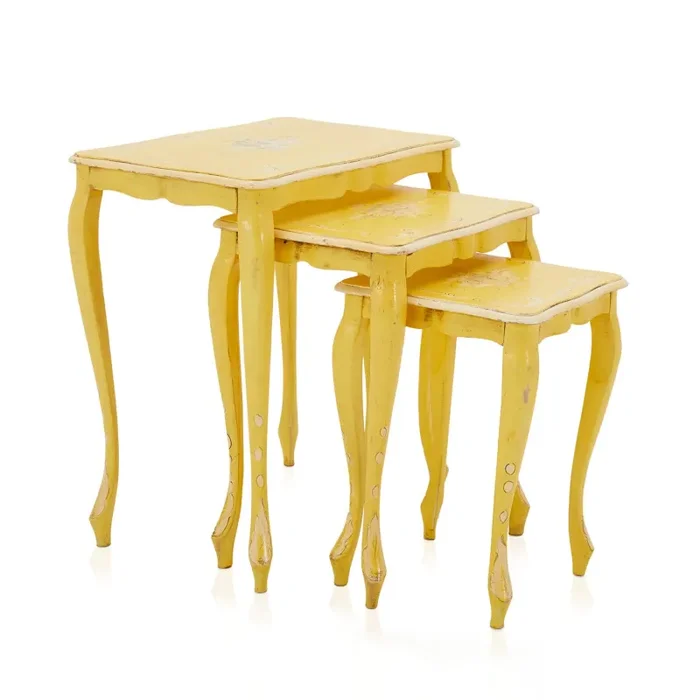 Yellow Nesting French Side Tables