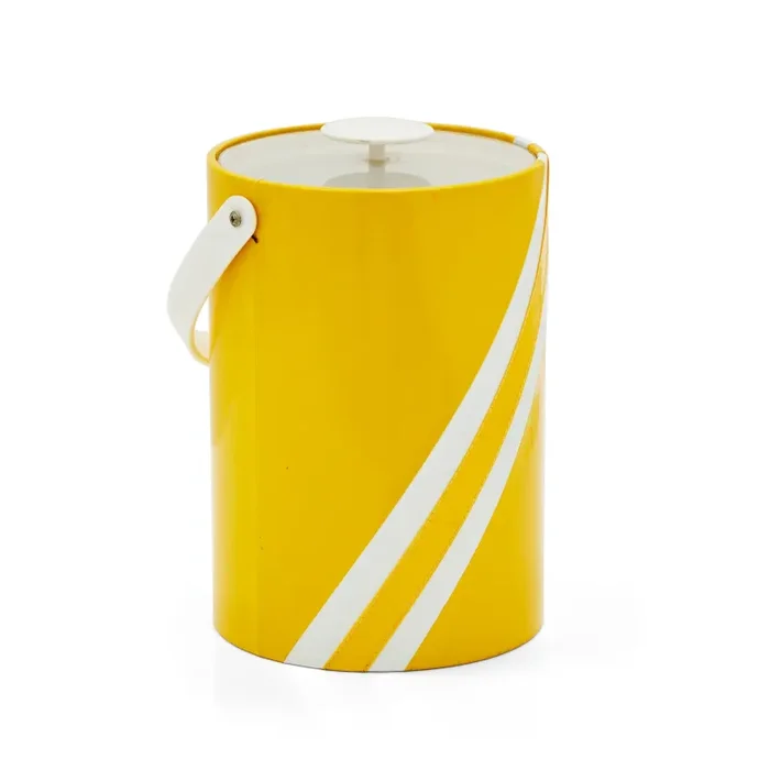 Yellow Striped Ice Bucket