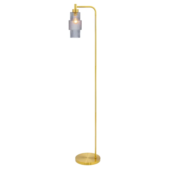 Yolanda River of Goods Glass and Metal Pillar Shade Floor Lamp