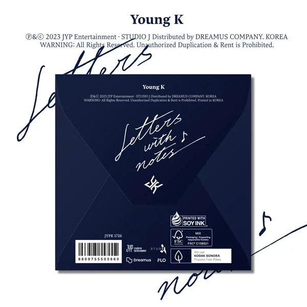 Young K (DAY6) – 1st Full Album LETTERS WITH NOTES (Digipack Ver.)