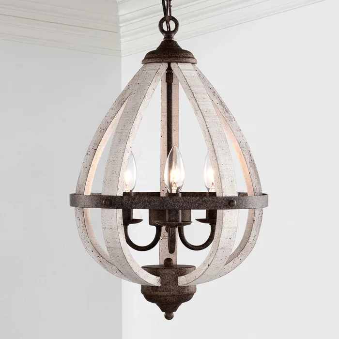 Zammy 13 Inch Farmhouse Rustic Water drop Pendant 3-Light