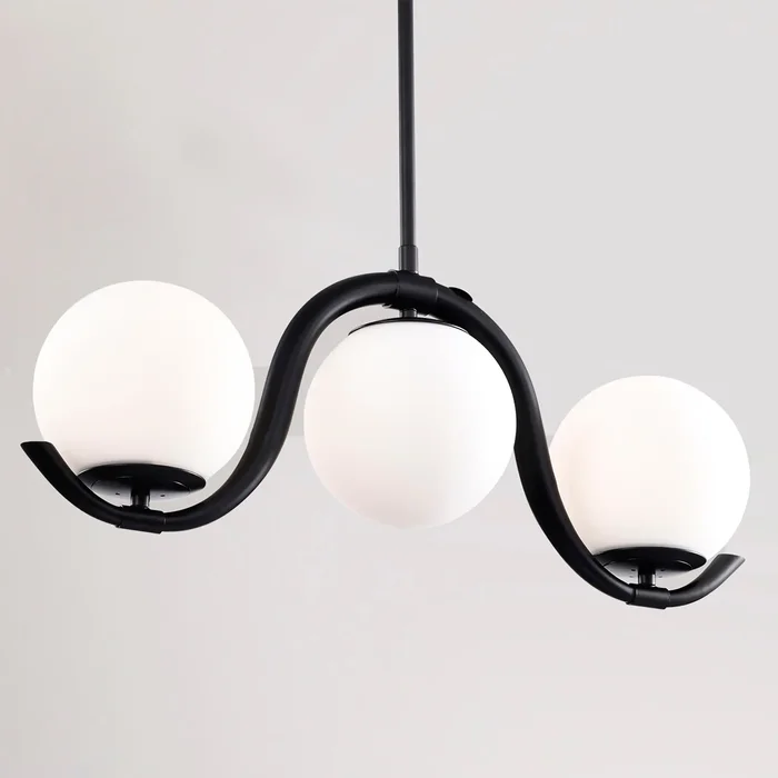 Zani 24 Inch Opaque Glass Wave Pendant 3-Light